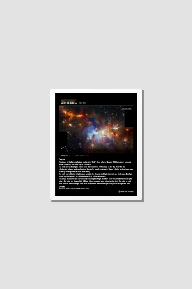 JWST FRAMED POSTER - SERPENS NEBULA 8 X 10 inch