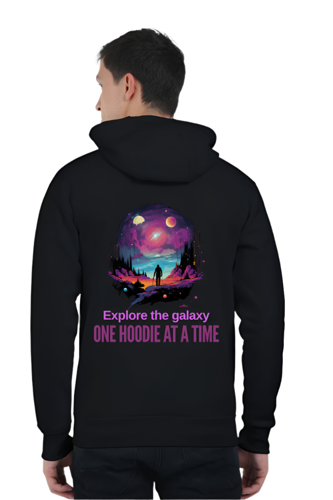 EXPLORE THE GALAXY - UNISEX BLACK HEAVYWEIGHT ZIPPER HOODIE