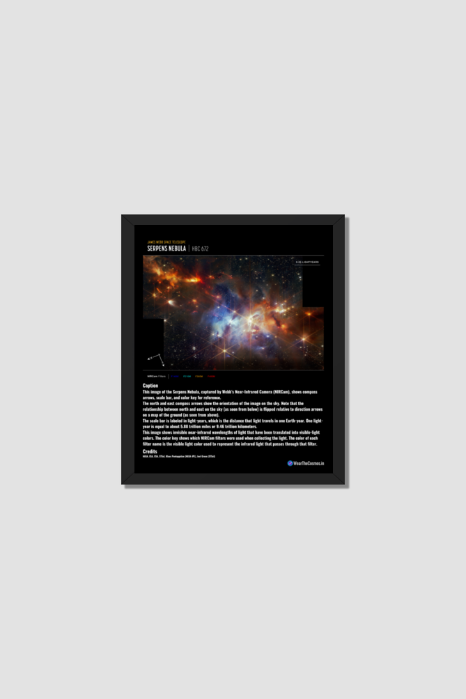 JWST FRAMED POSTER - SERPENS NEBULA 8 X 10 inch