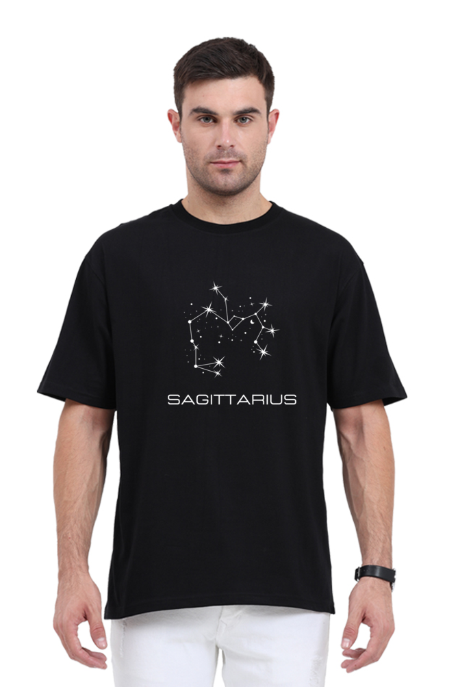 UNISEX OVERSIZED DARK COLOURED T-SHIRT: SAGITTARIUS ZODIAC SIGN