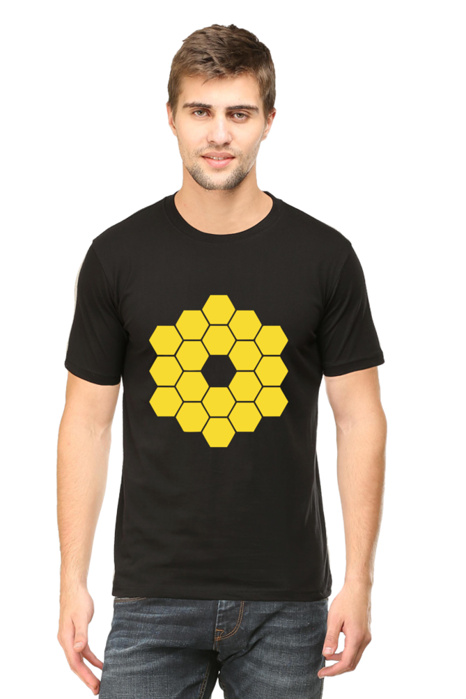 MEN BLACK JWST MIRROR T-SHIRT – GOLDEN DESIGN