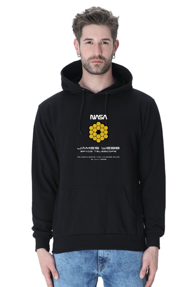 UNISEX BLACK HOODIE: JWST's LEGACY OF REDISCOVERING THE UNIVERSE