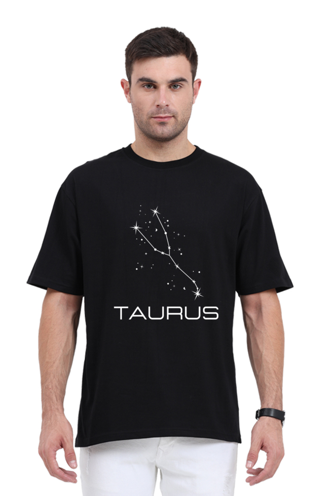 UNISEX OVERSIZED DARK COLOUR T-SHIRT: TAURUS ZODIAC SIGN