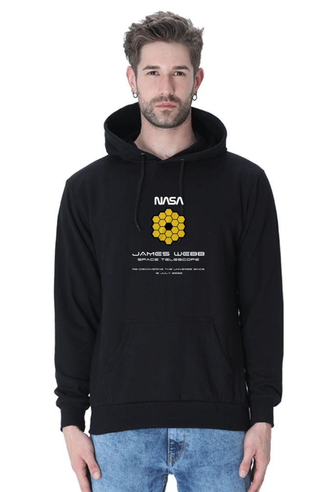 UNISEX BLACK HOODIE: JWST's LEGACY OF REDISCOVERING THE UNIVERSE