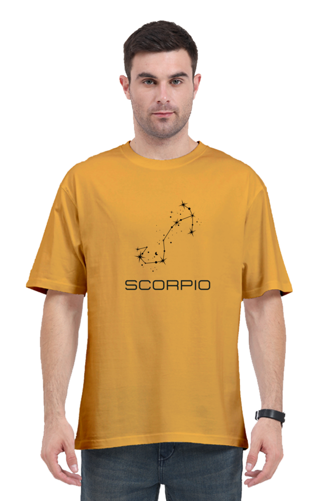 UNISEX OVERSIZED LIGHT COLOURED T-SHIRT: SCORPIO ZODIAC SIGN