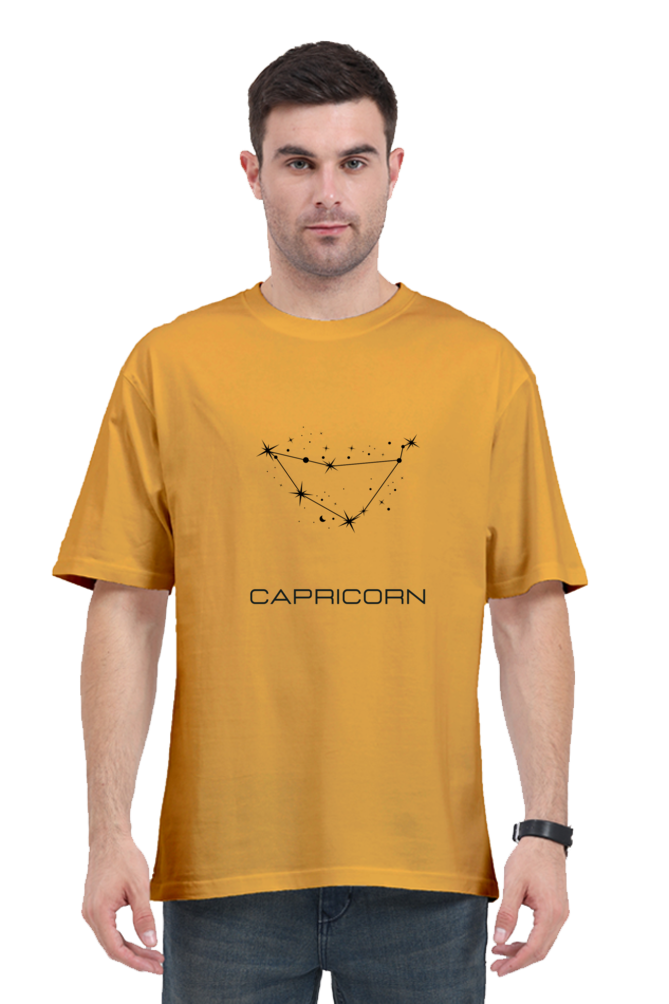 UNISEX OVERSIZED LIGHT COLOURED T-SHIRT: CAPRICORN ZODIAC SIGN