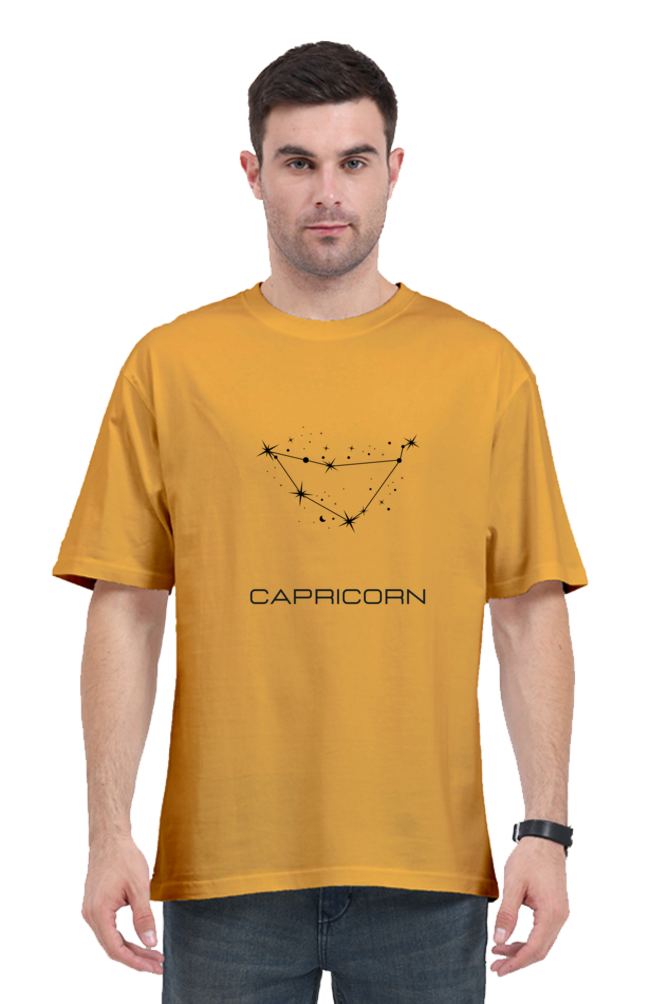 UNISEX OVERSIZED LIGHT COLOURED T-SHIRT: CAPRICORN ZODIAC SIGN