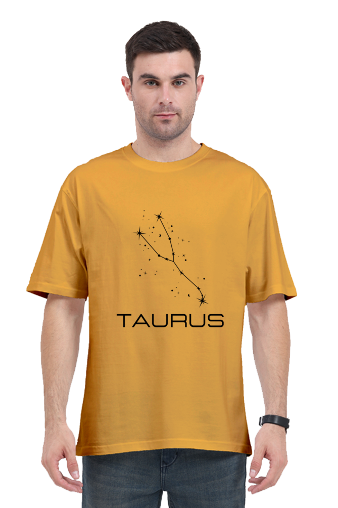 UNISEX OVERSIZED LIGHT COLOUR T-SHIRT: TAURUS ZODIAC SIGN