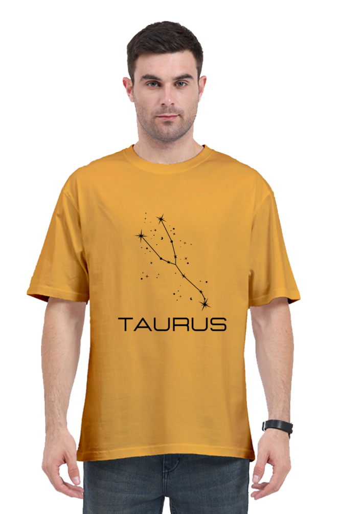 UNISEX OVERSIZED LIGHT COLOUR T-SHIRT: TAURUS ZODIAC SIGN