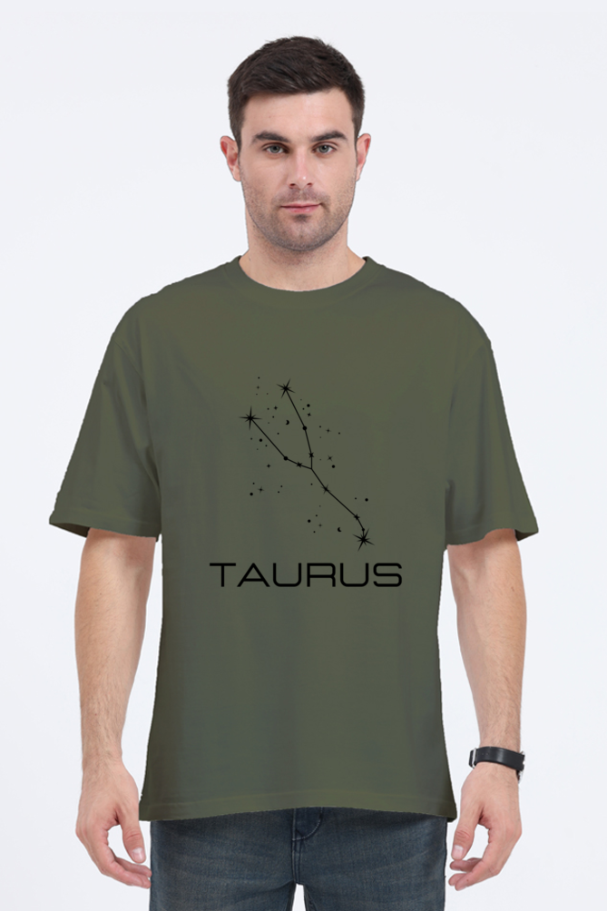 UNISEX OVERSIZED LIGHT COLOUR T-SHIRT: TAURUS ZODIAC SIGN