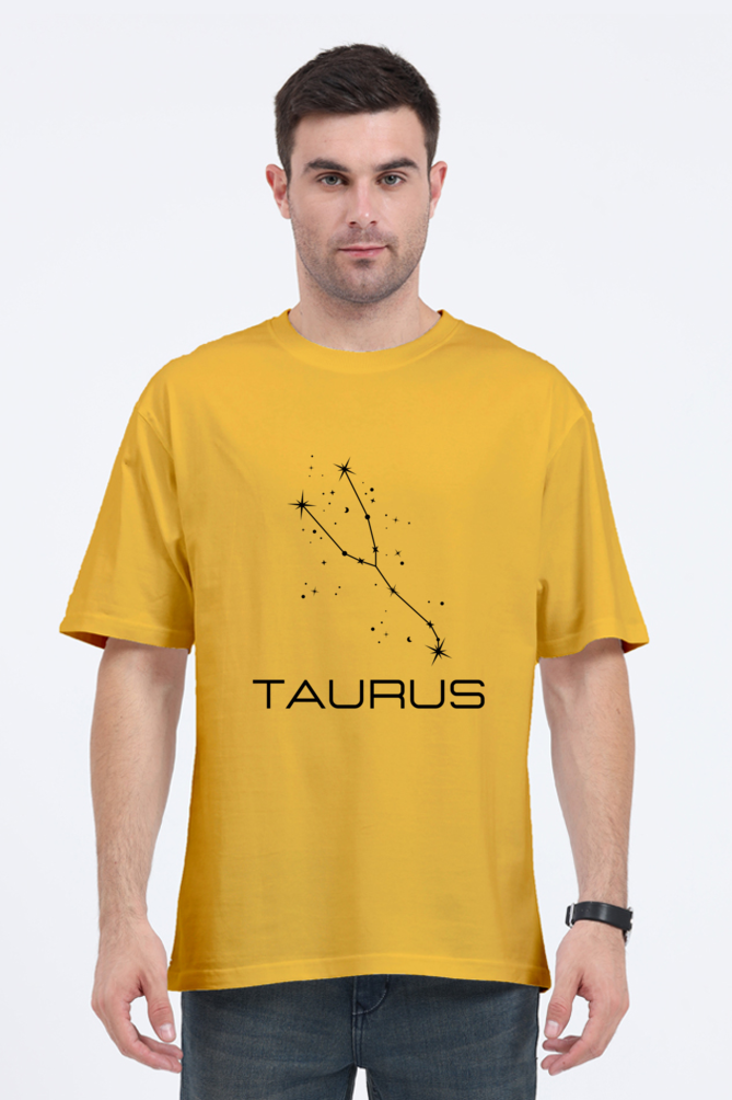 UNISEX OVERSIZED LIGHT COLOUR T-SHIRT: TAURUS ZODIAC SIGN