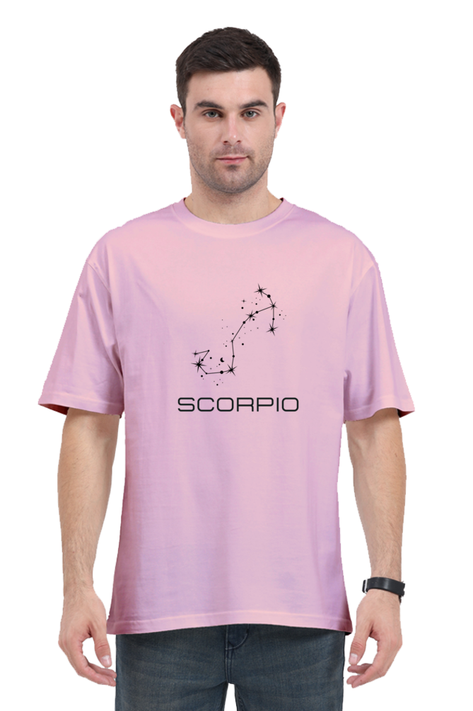 UNISEX OVERSIZED LIGHT COLOURED T-SHIRT: SCORPIO ZODIAC SIGN