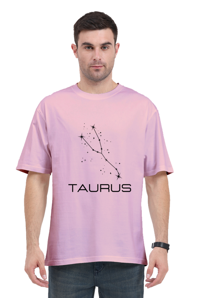 UNISEX OVERSIZED LIGHT COLOUR T-SHIRT: TAURUS ZODIAC SIGN