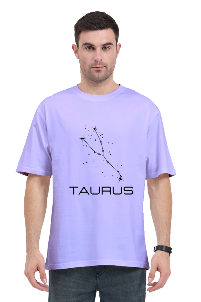 UNISEX OVERSIZED LIGHT COLOUR T-SHIRT: TAURUS ZODIAC SIGN