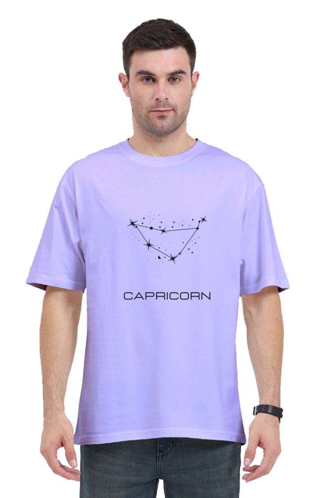 UNISEX OVERSIZED LIGHT COLOURED T-SHIRT: CAPRICORN ZODIAC SIGN