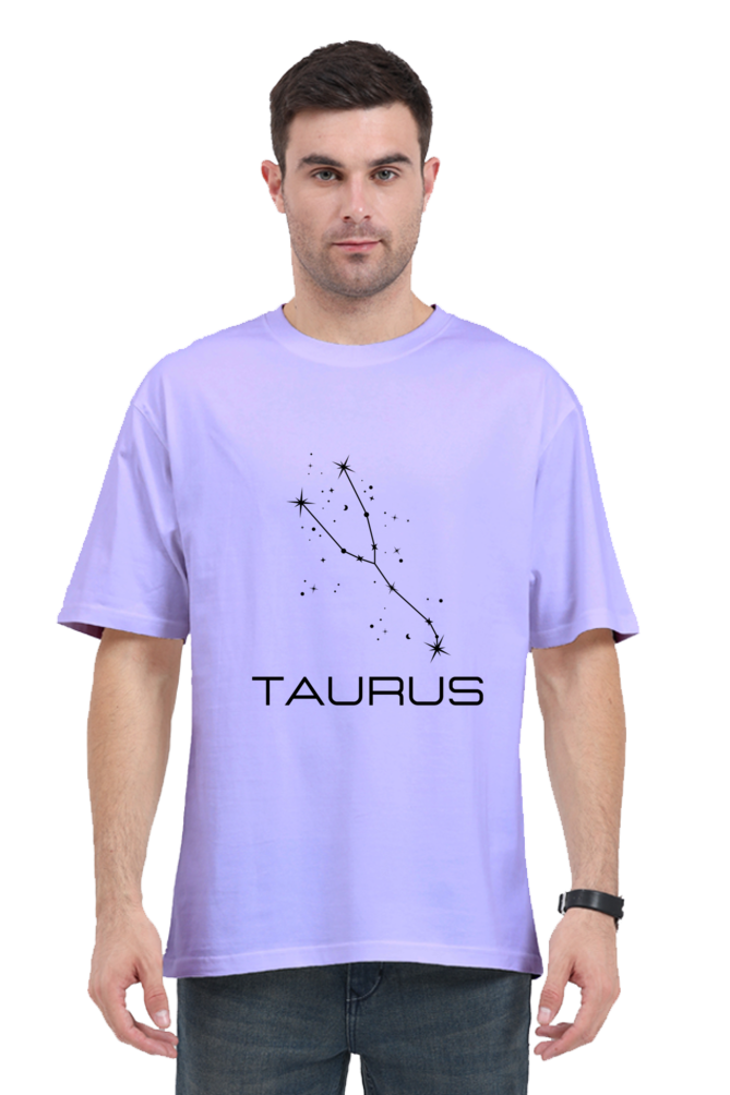 UNISEX OVERSIZED LIGHT COLOUR T-SHIRT: TAURUS ZODIAC SIGN