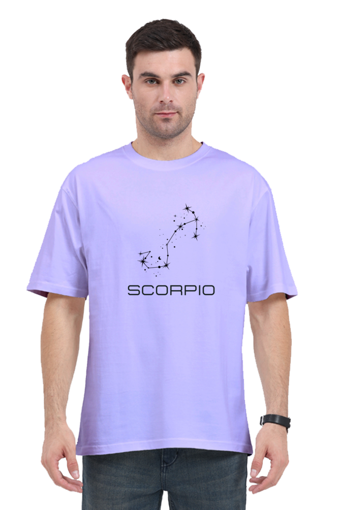 UNISEX OVERSIZED LIGHT COLOURED T-SHIRT: SCORPIO ZODIAC SIGN