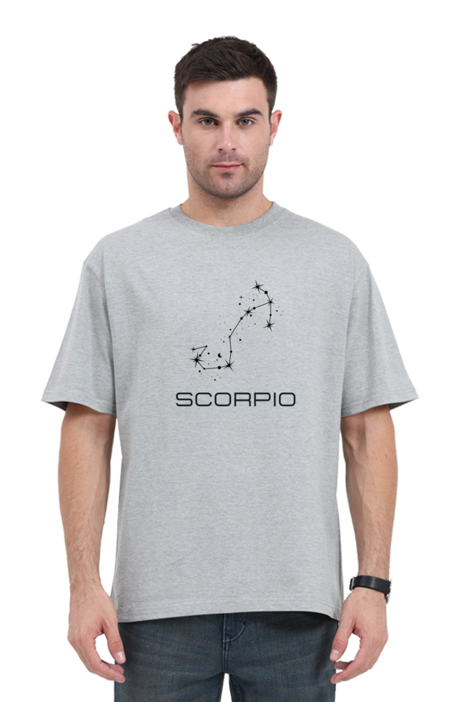 UNISEX OVERSIZED LIGHT COLOURED T-SHIRT: SCORPIO ZODIAC SIGN