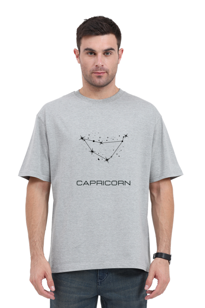 UNISEX OVERSIZED LIGHT COLOURED T-SHIRT: CAPRICORN ZODIAC SIGN