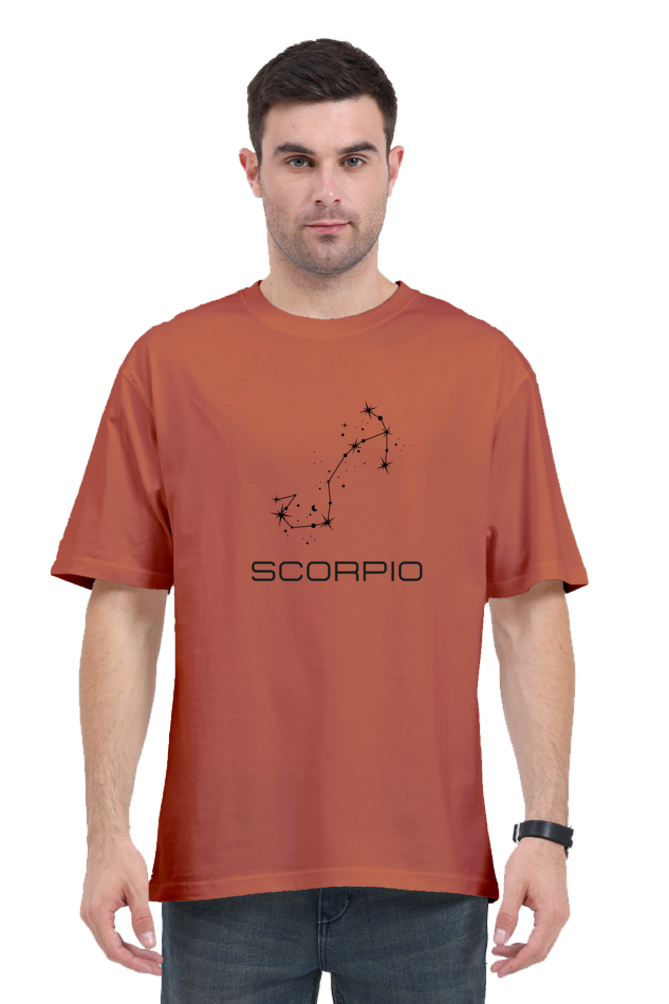 UNISEX OVERSIZED LIGHT COLOURED T-SHIRT: SCORPIO ZODIAC SIGN