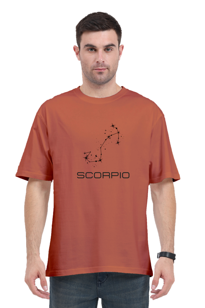 UNISEX OVERSIZED LIGHT COLOURED T-SHIRT: SCORPIO ZODIAC SIGN