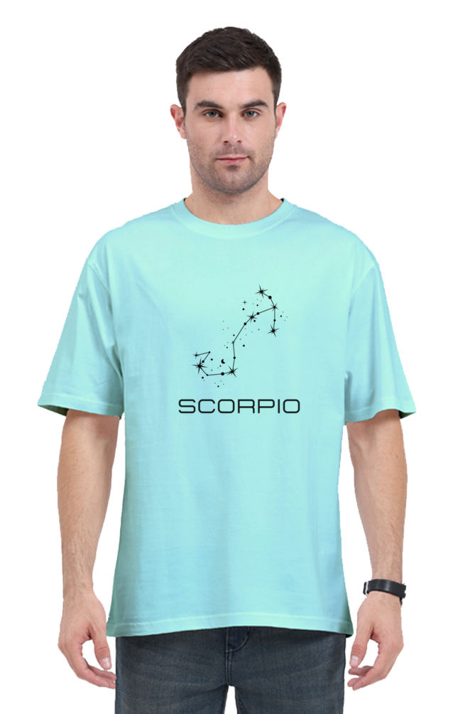 UNISEX OVERSIZED LIGHT COLOURED T-SHIRT: SCORPIO ZODIAC SIGN