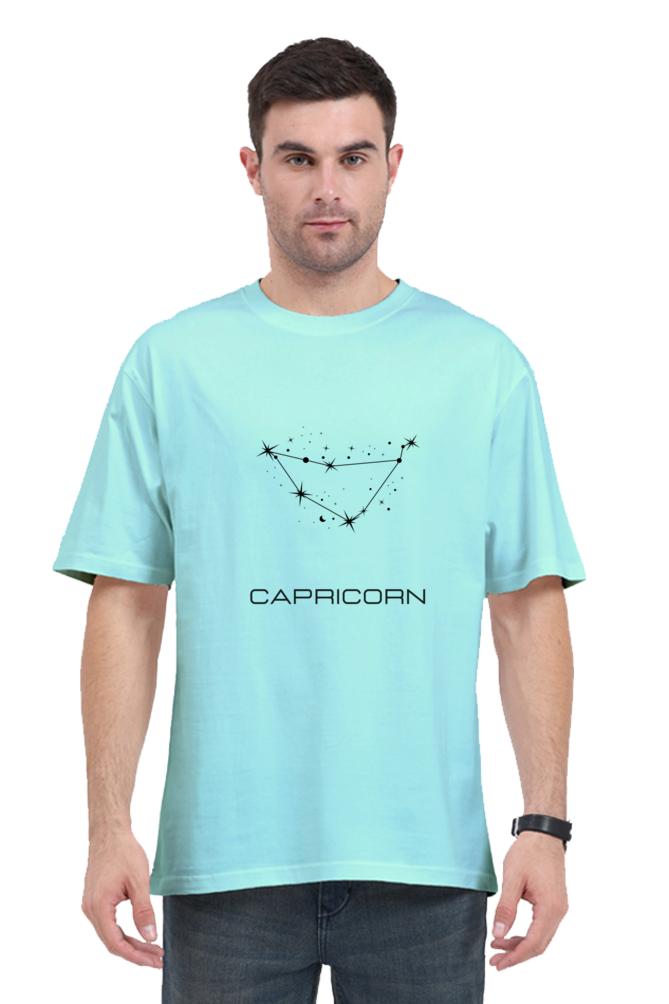 UNISEX OVERSIZED LIGHT COLOURED T-SHIRT: CAPRICORN ZODIAC SIGN