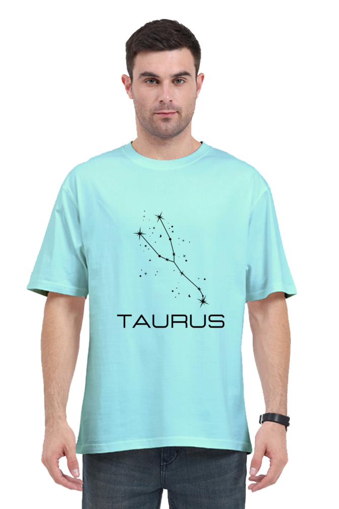 UNISEX OVERSIZED LIGHT COLOUR T-SHIRT: TAURUS ZODIAC SIGN