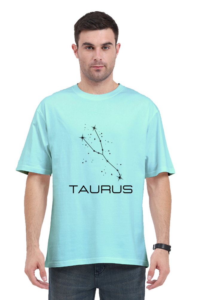 UNISEX OVERSIZED LIGHT COLOUR T-SHIRT: TAURUS ZODIAC SIGN