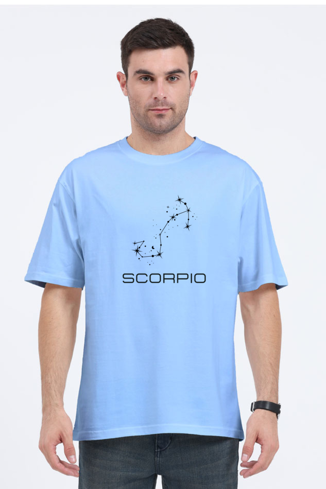 UNISEX OVERSIZED LIGHT COLOURED T-SHIRT: SCORPIO ZODIAC SIGN