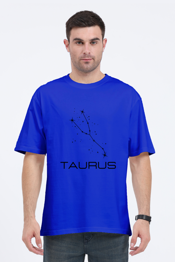 UNISEX OVERSIZED LIGHT COLOUR T-SHIRT: TAURUS ZODIAC SIGN