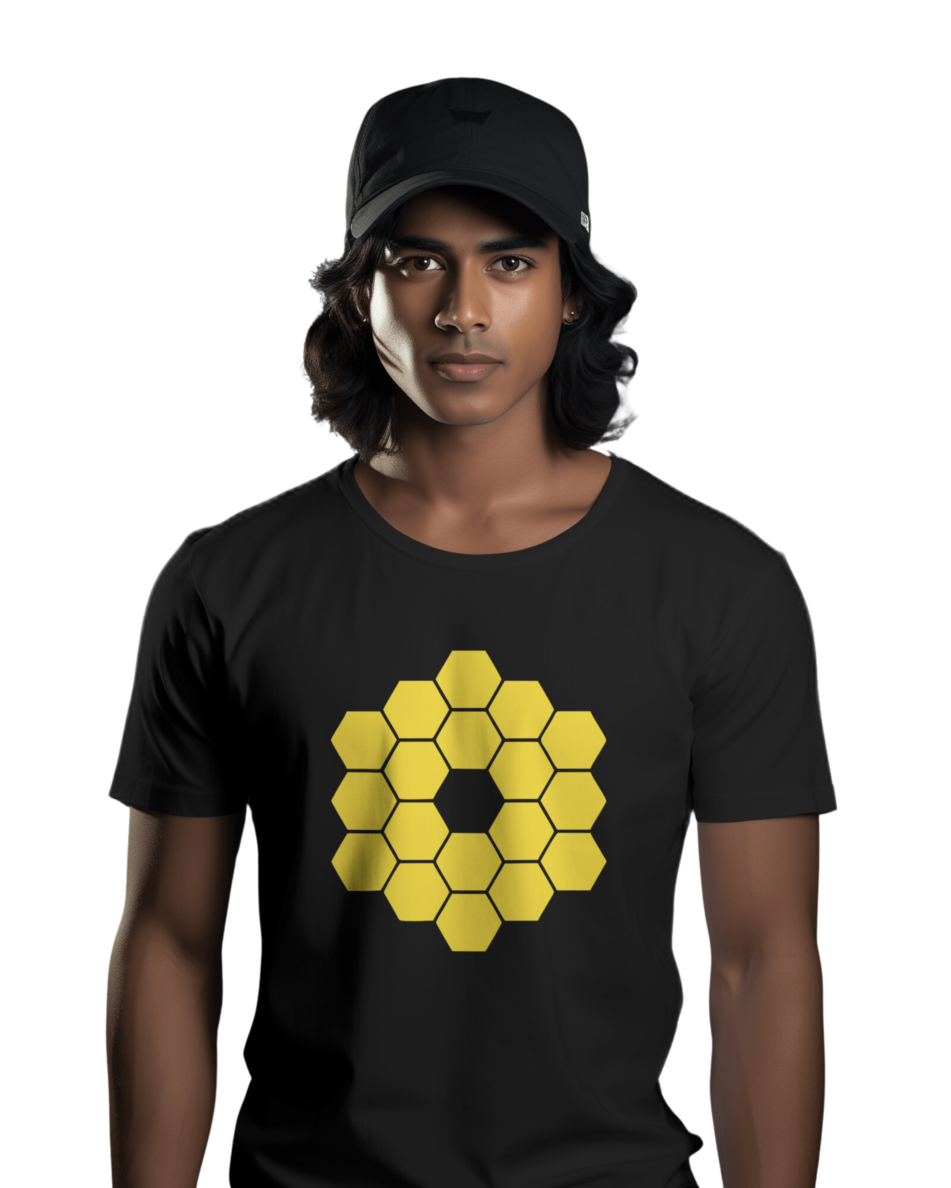 MEN BLACK JWST MIRROR T-SHIRT – GOLDEN DESIGN