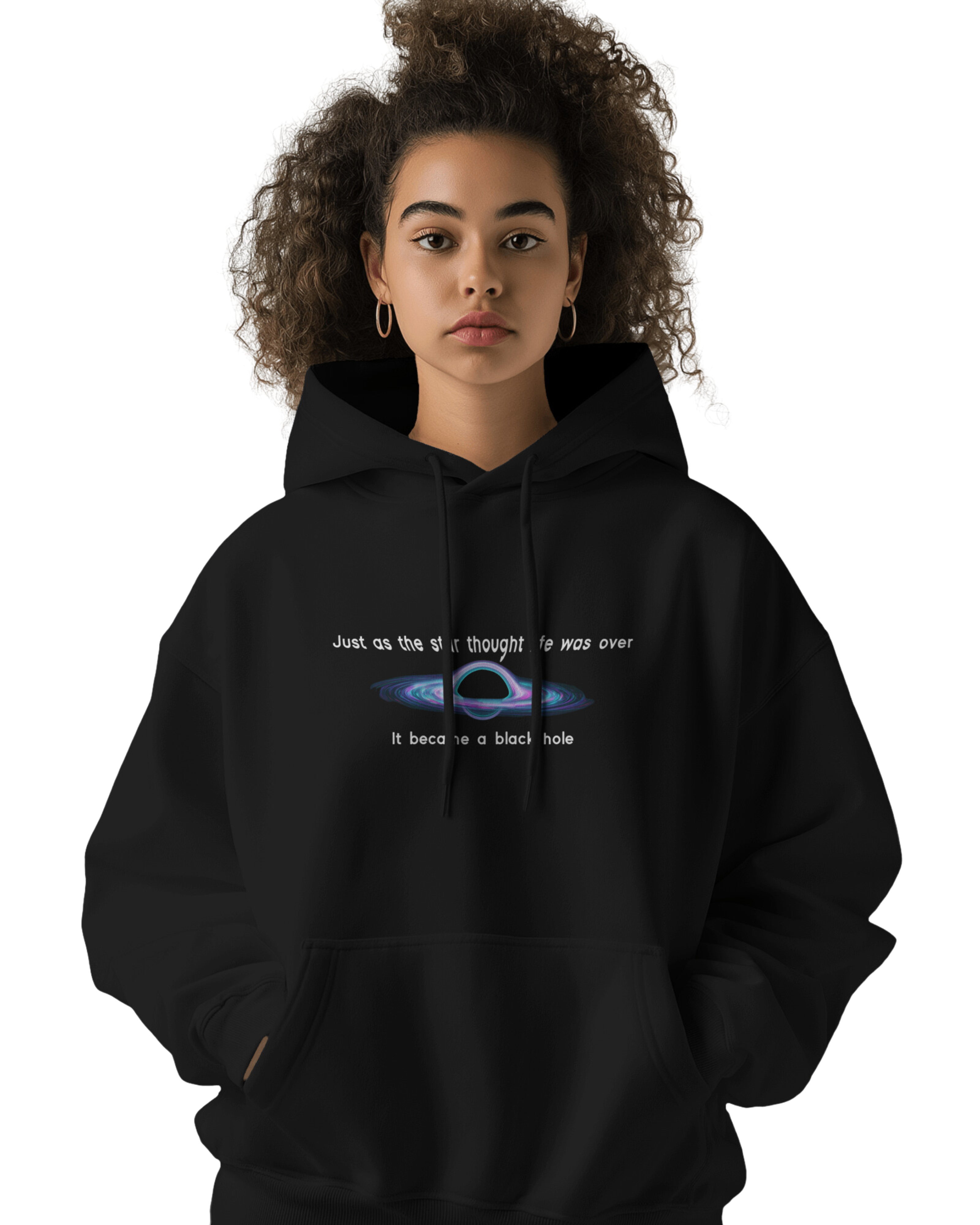 UNISEX BLACK HOLE HOODIE – INSPIRATIONAL SPACE DESIGN