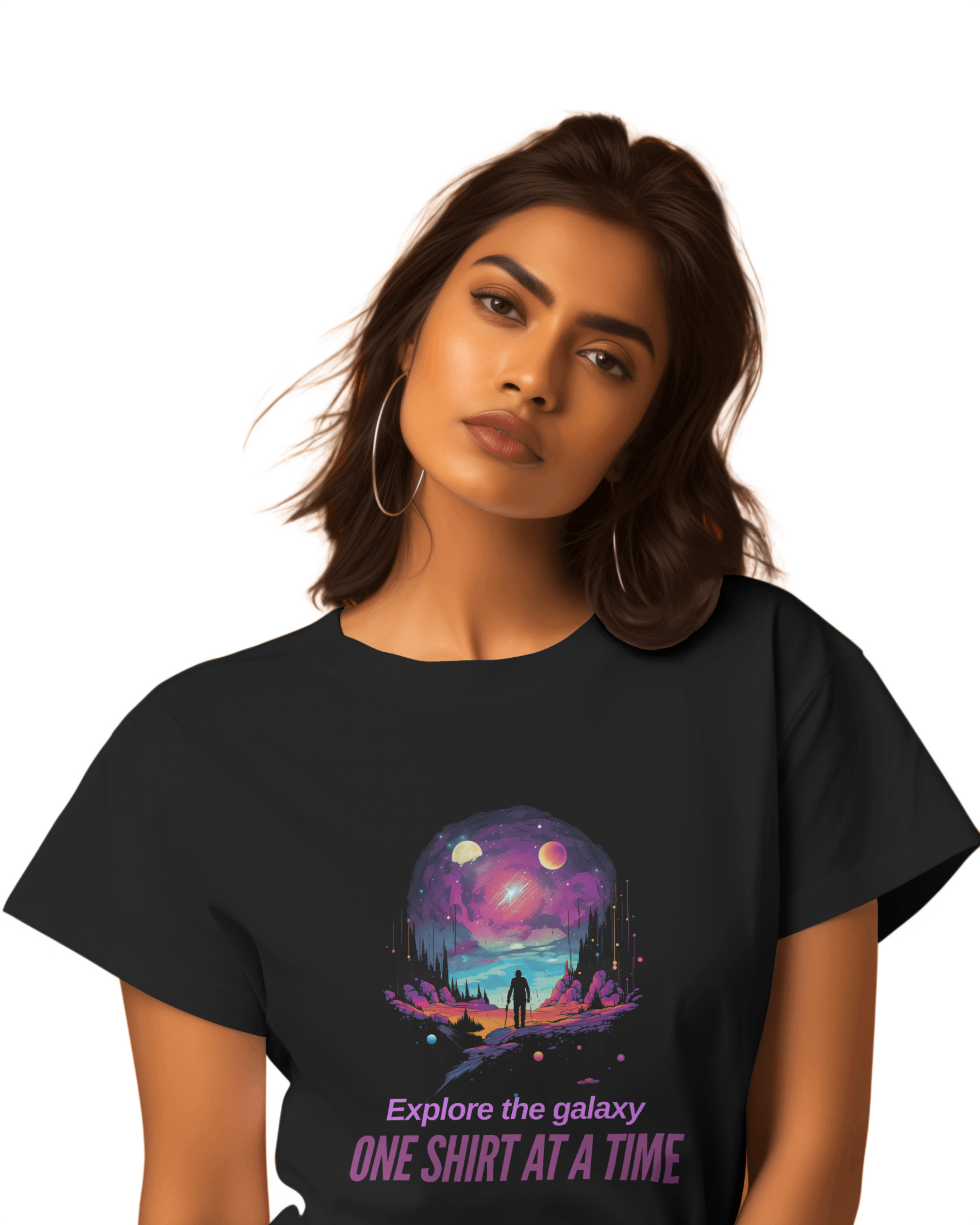 EXPLORE THE GALAXY WOMEN ROUND NECK T-SHIRT