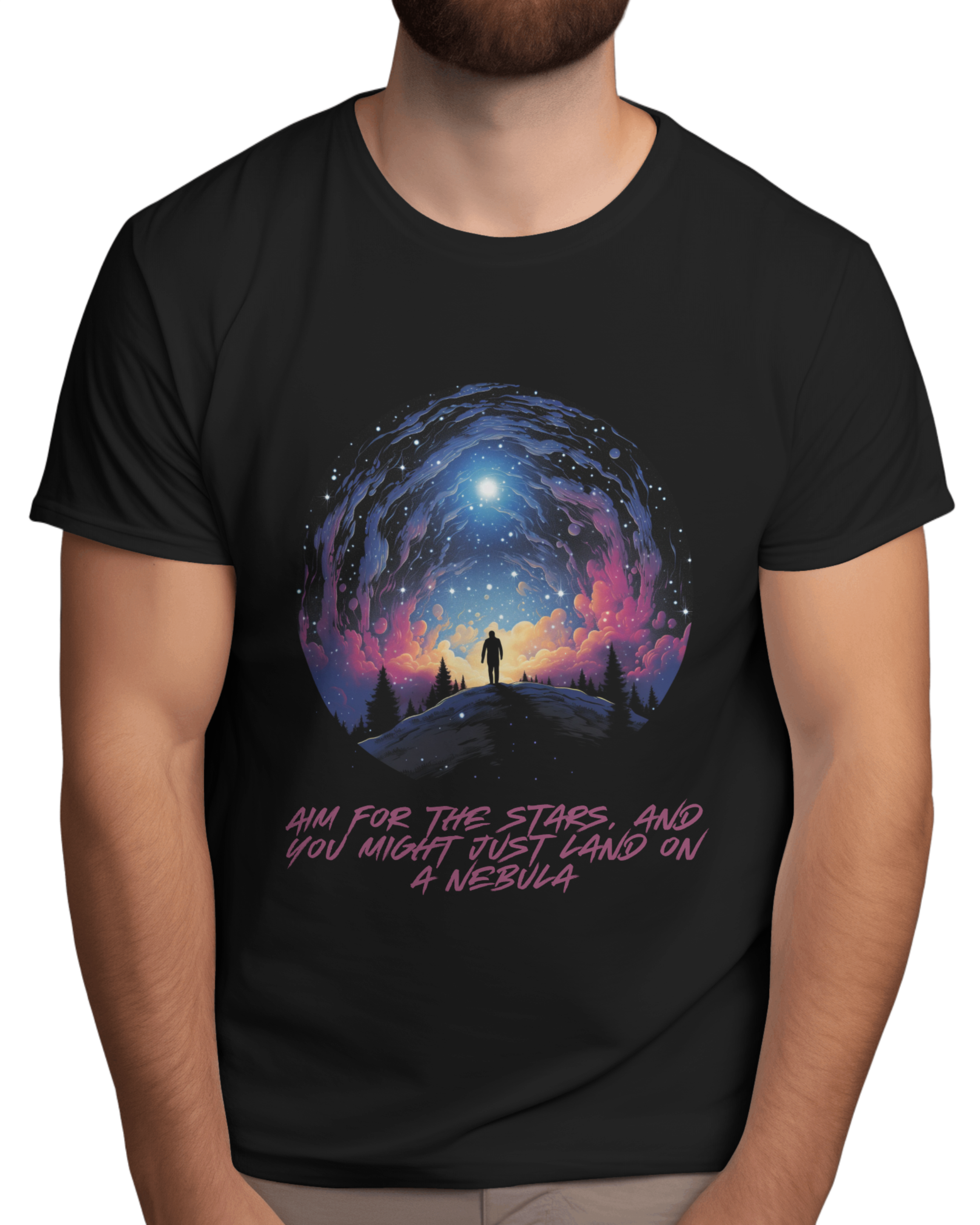 AIM FOR THE STARS MEN ROUND NECK T-SHIRT