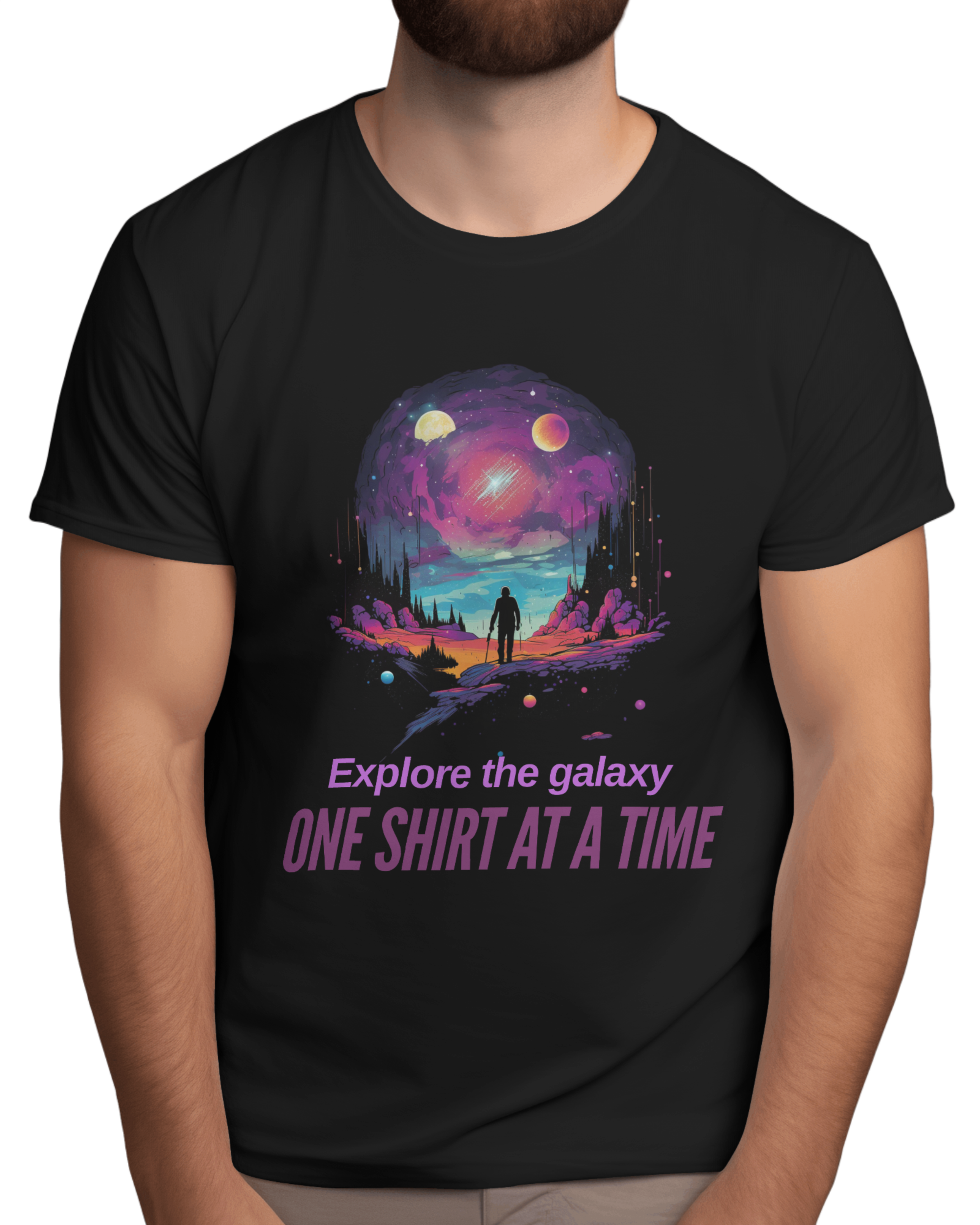 EXPLORE THE GALAXY MEN ROUND NECK T-SHIRT