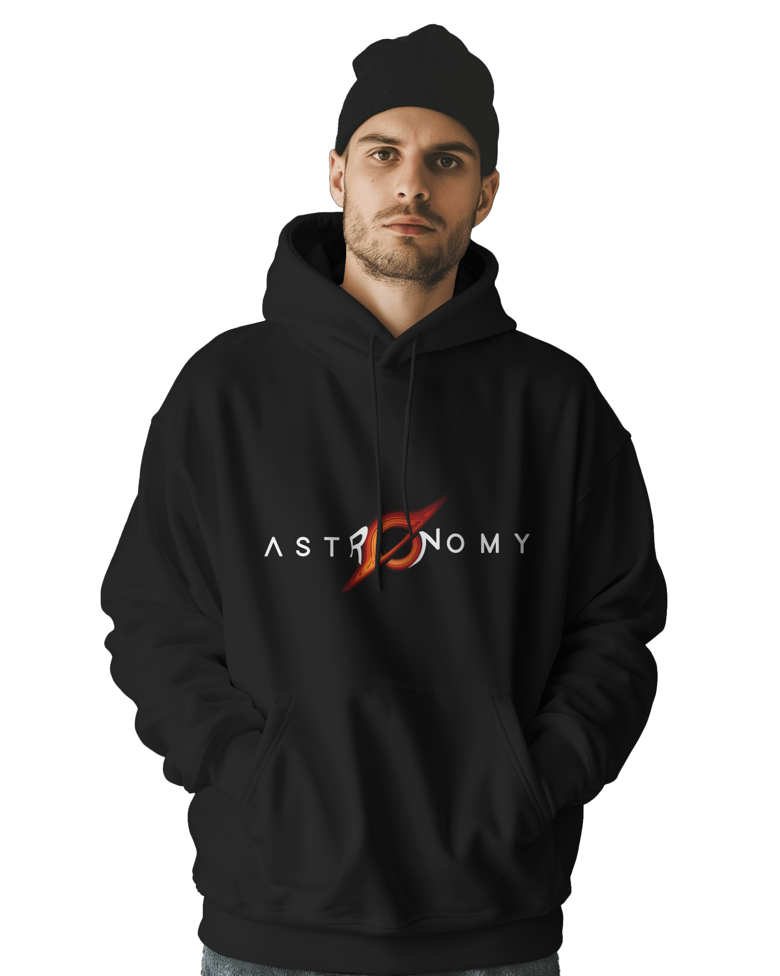 UNISEX BLACK ASTRONOMY HOODIE – BLACK HOLE DESIGN